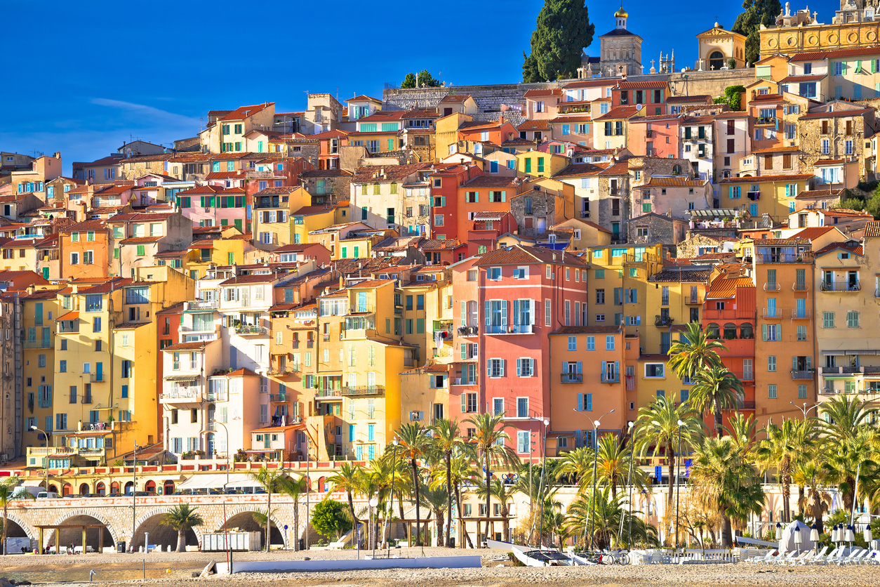 menton france colourful buildings